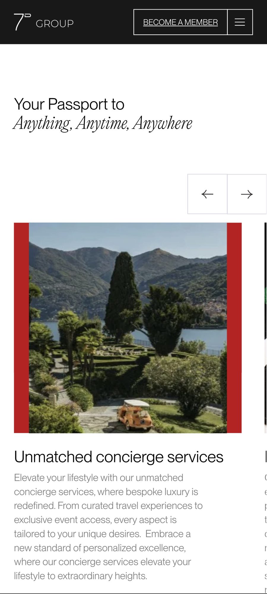7D Group Website website, mobile view 3