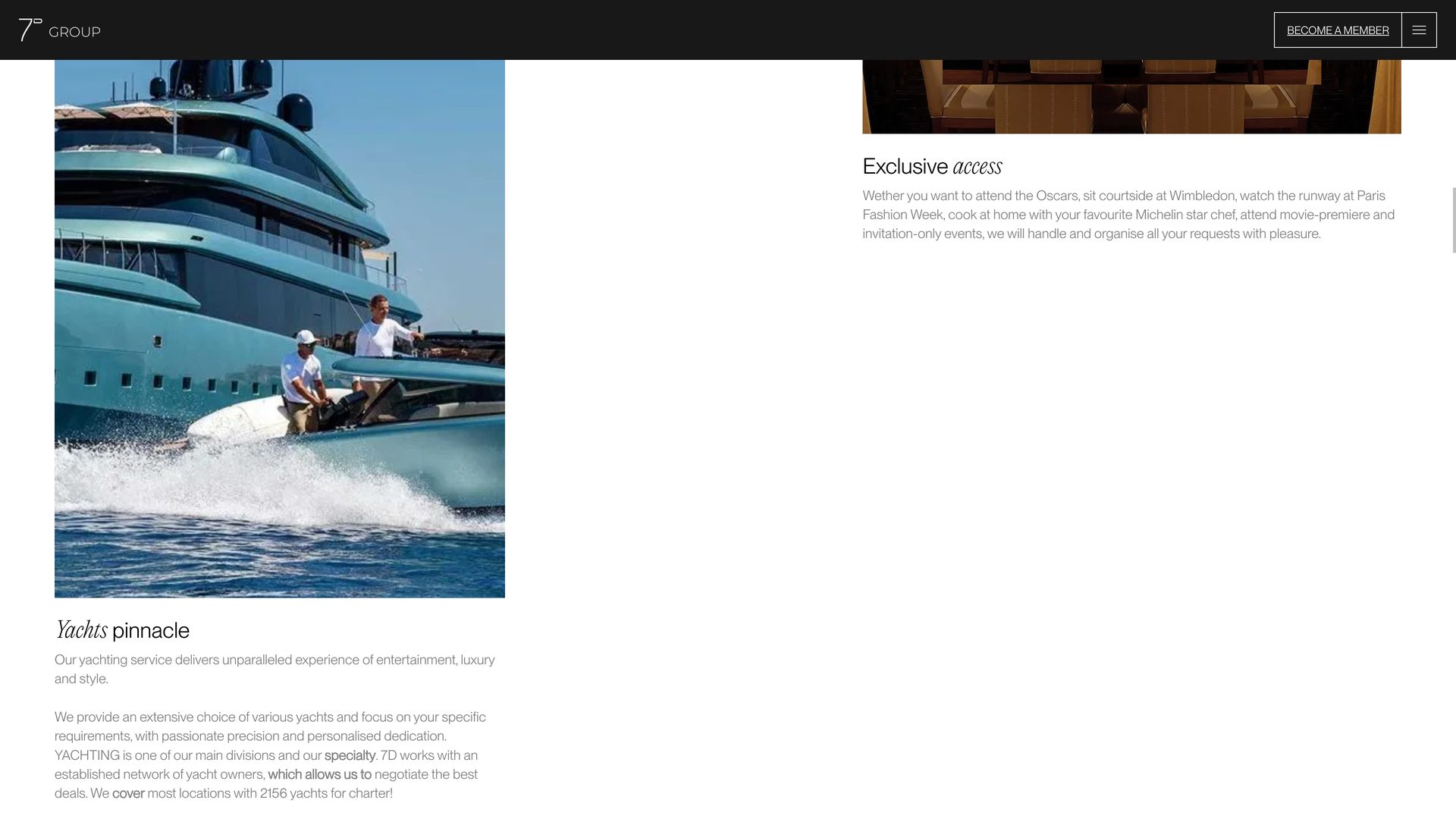 7D Group Website website, desktop view 5