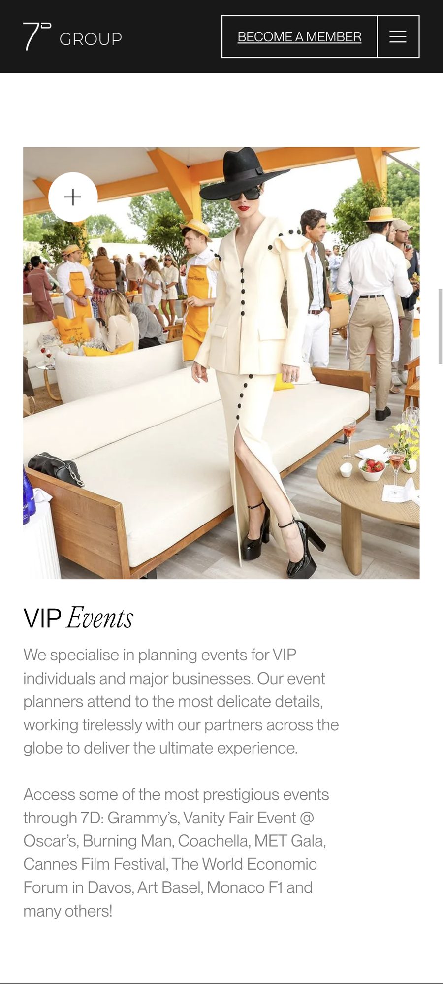 7D Group Website website, mobile view 7