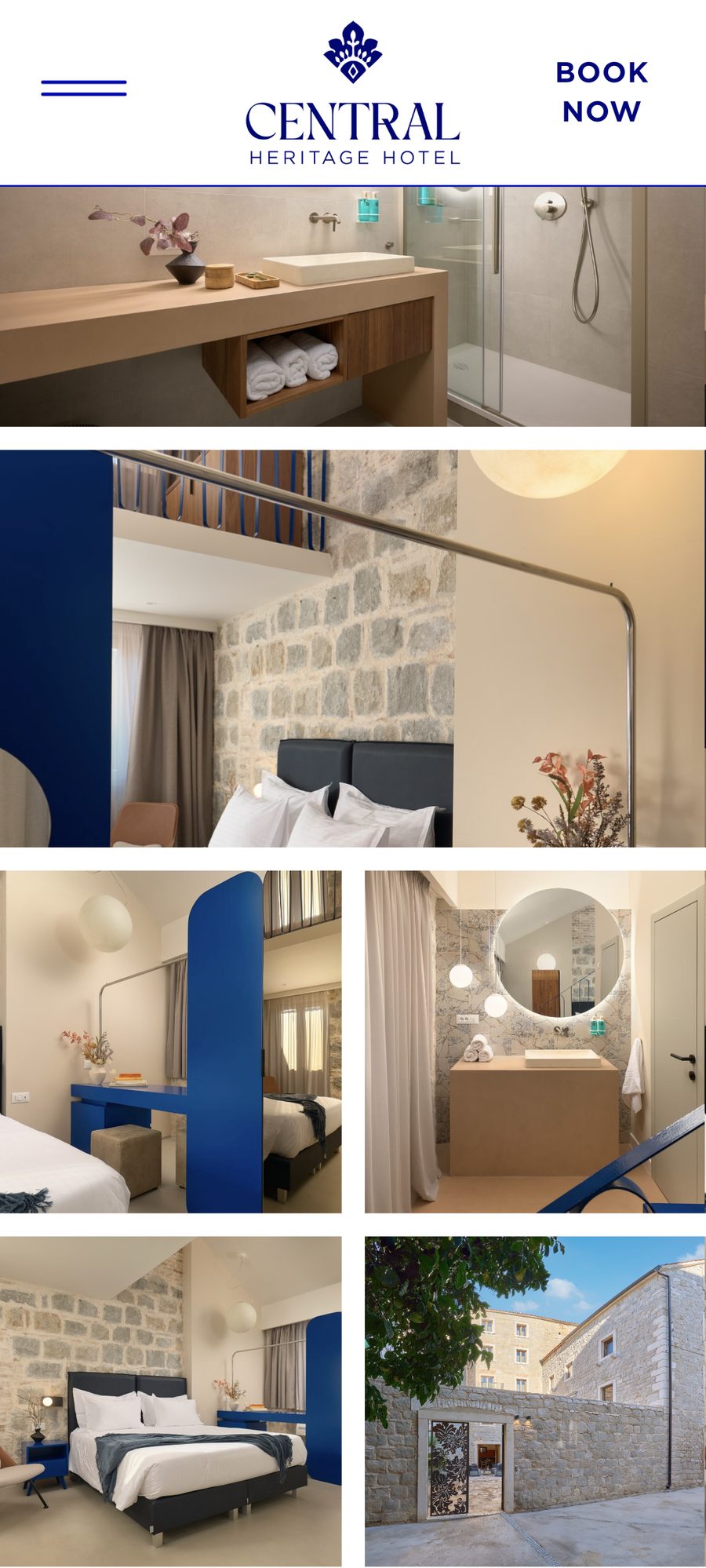 Central Heritage Hotel website, mobile view 7
