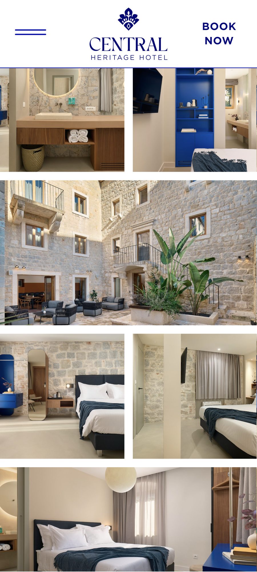 Central Heritage Hotel website, mobile view 9