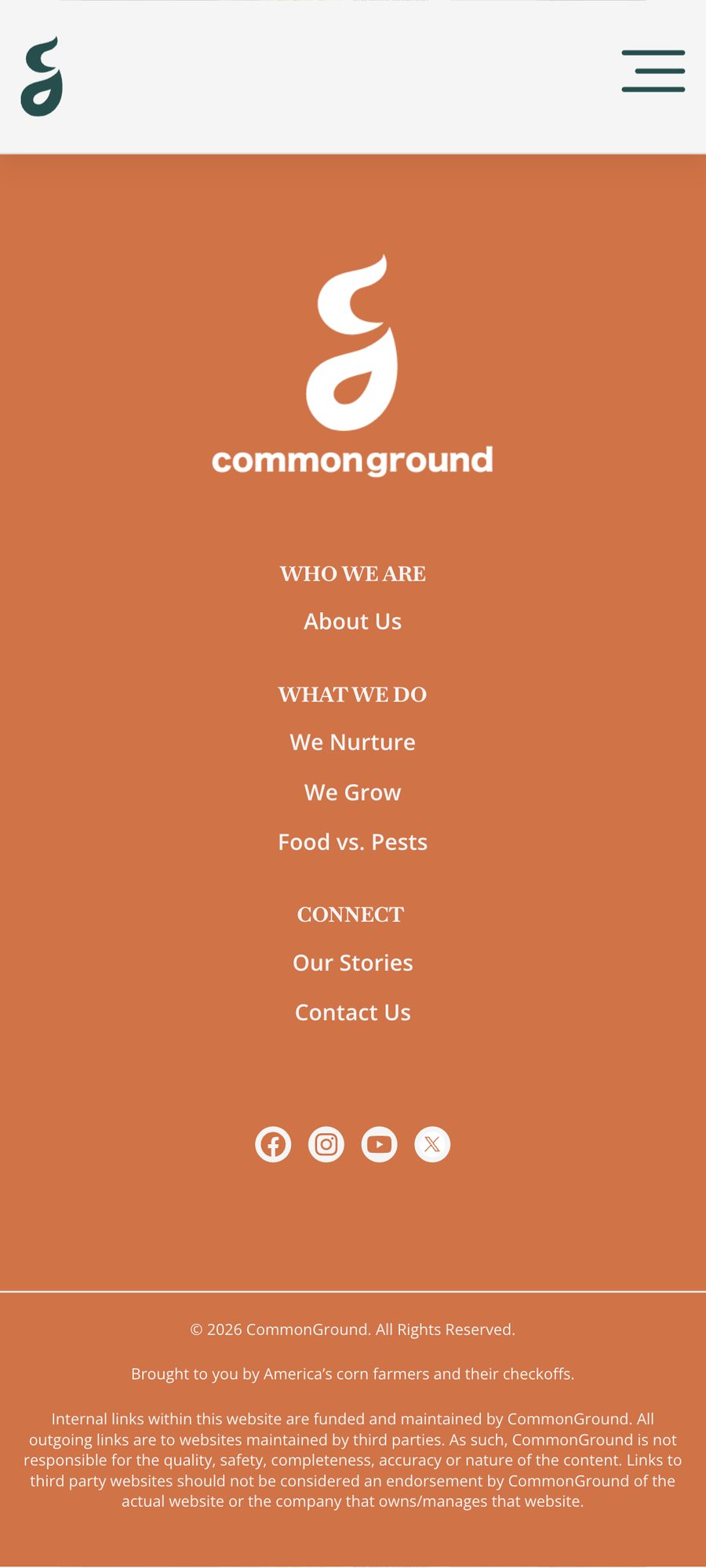 Web stranica CommonGrounda, mobilni prikaz 7