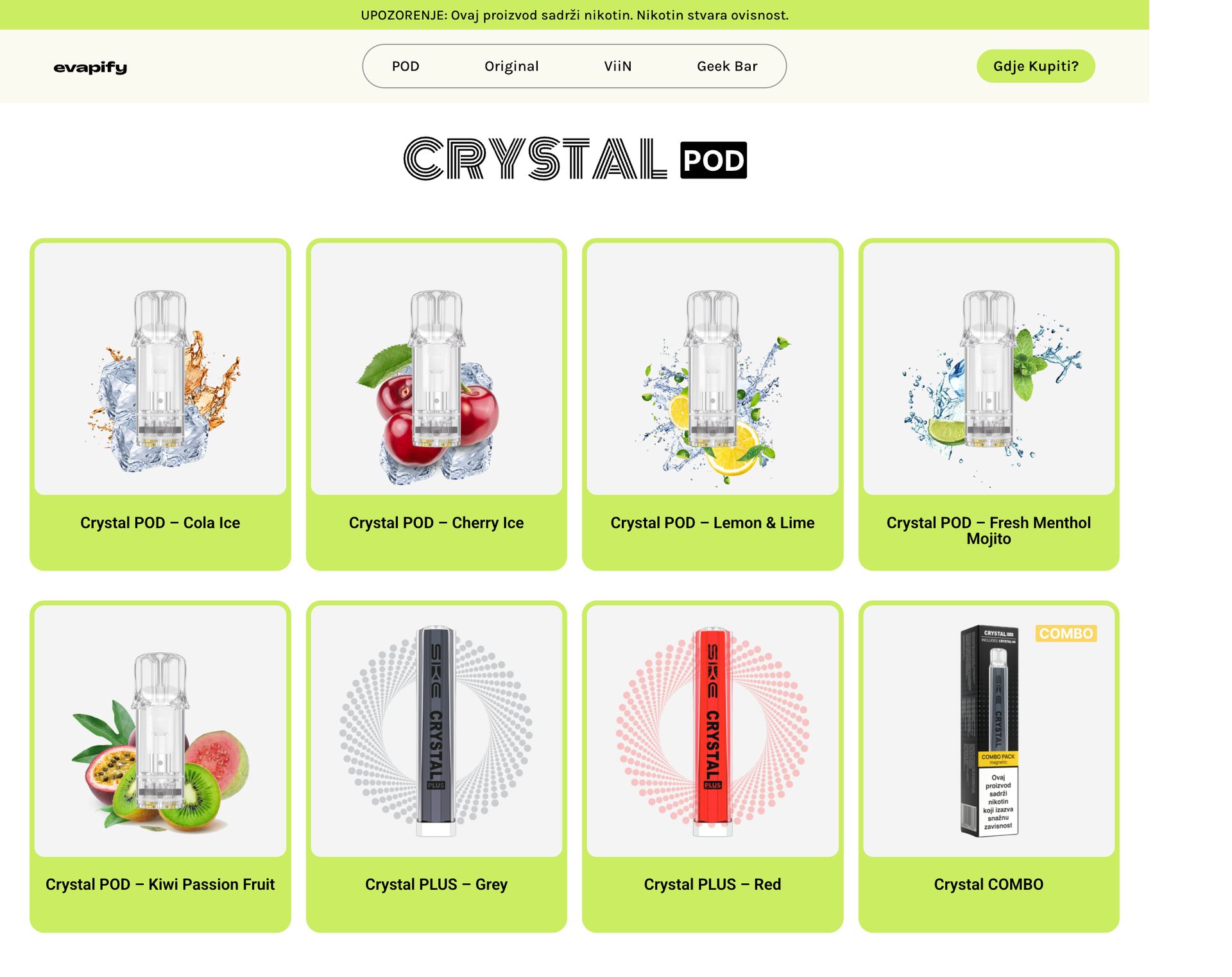 Evapify website, desktop view 5
