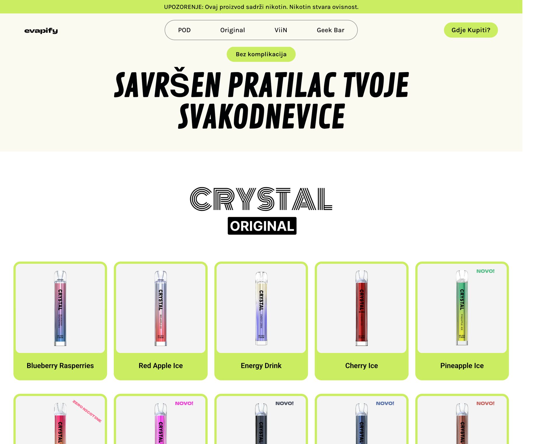 Evapify website, desktop view 8