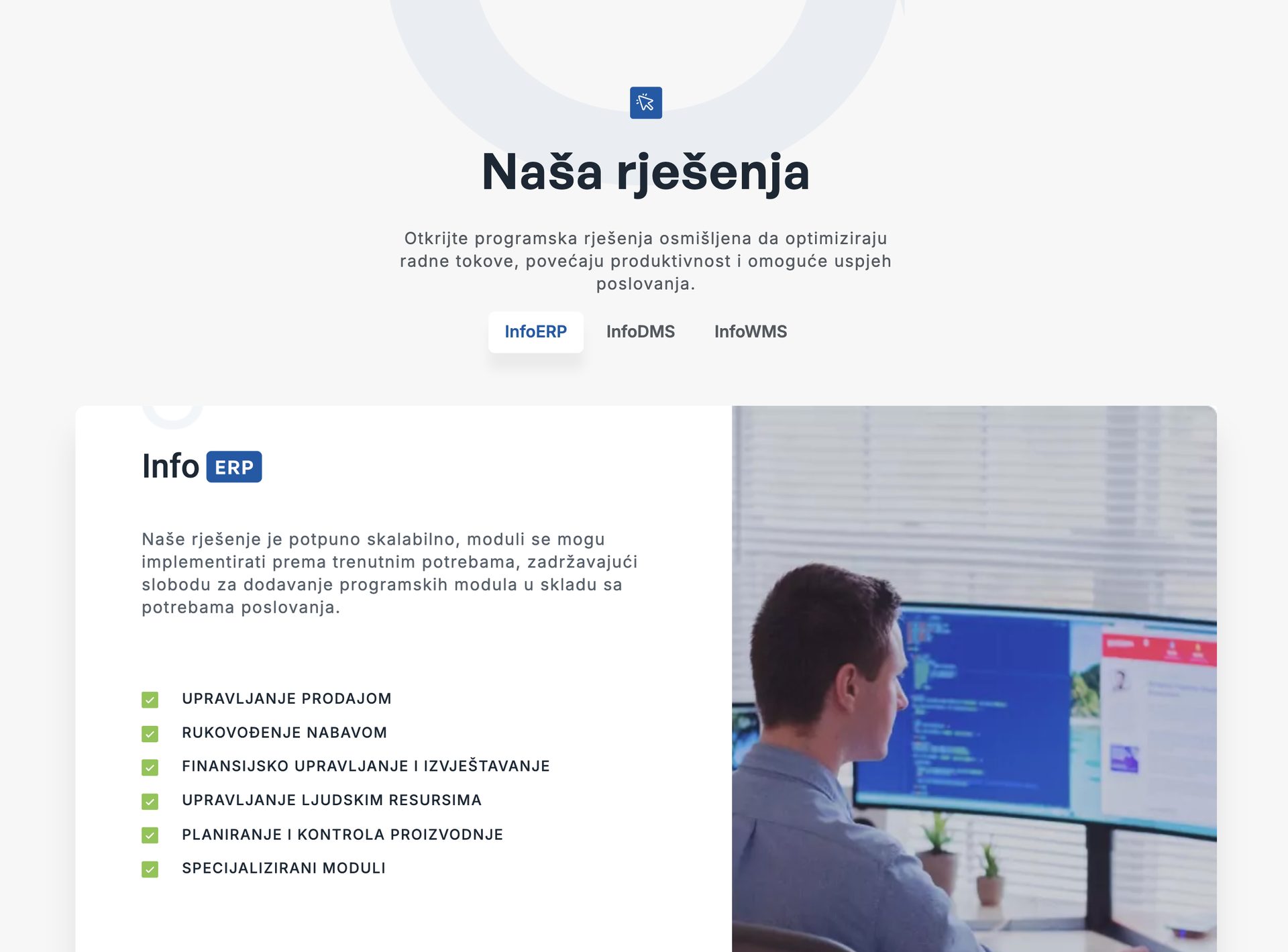 Web stranica Infoneta, desktop prikaz 1