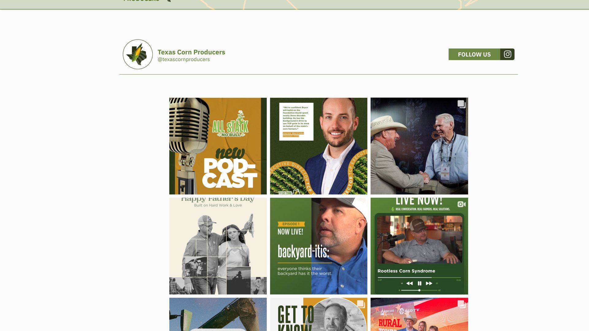 Texas Corn Producers website, desktop view 8