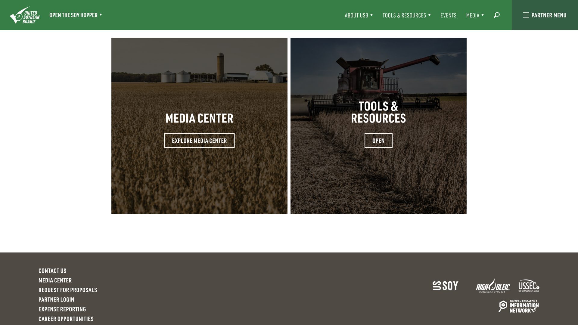 United Soybean website, desktop view 5