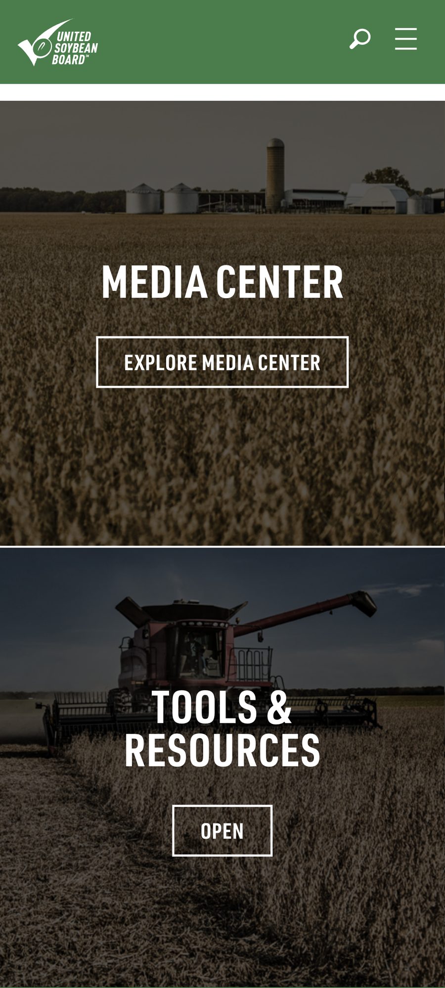 United Soybean website, mobile view 7