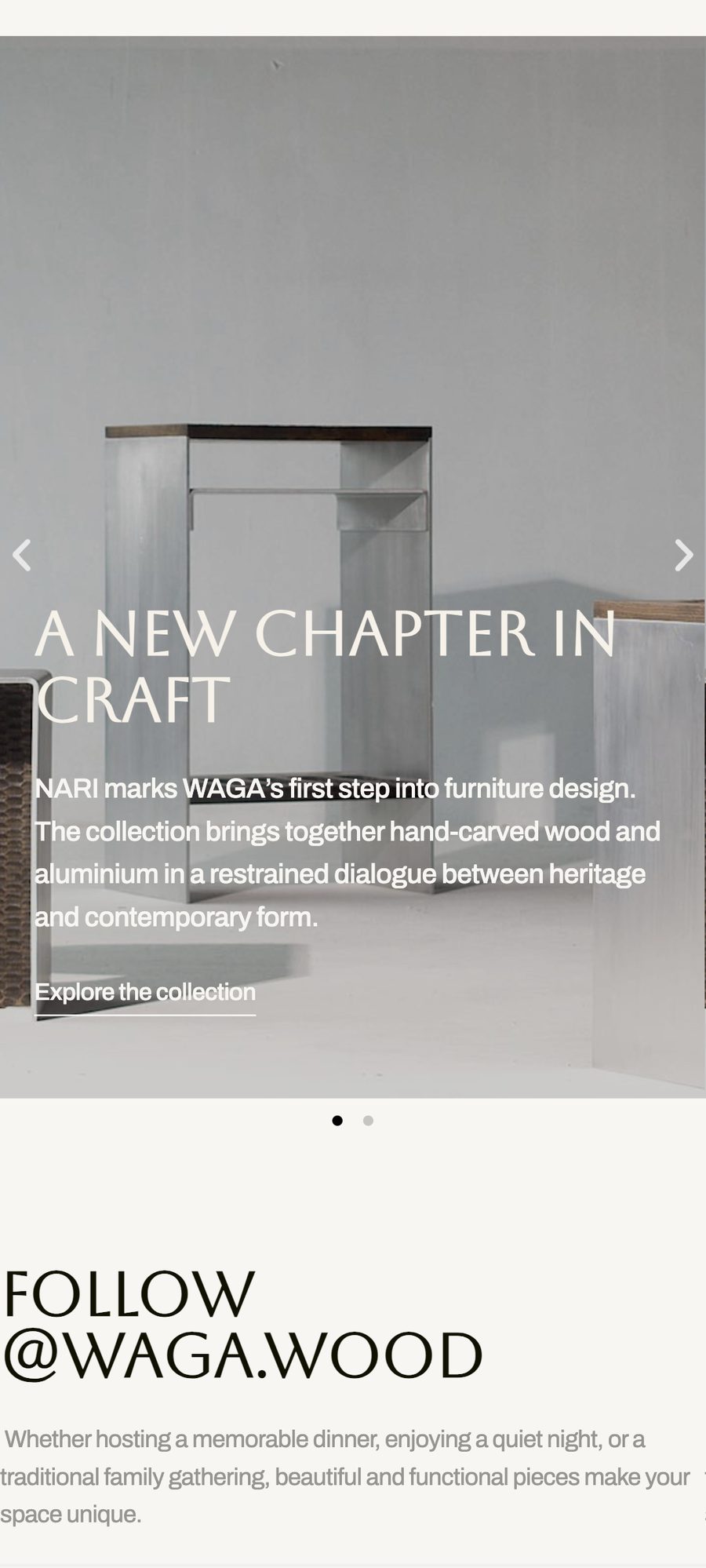 WAGA website, mobile view 7