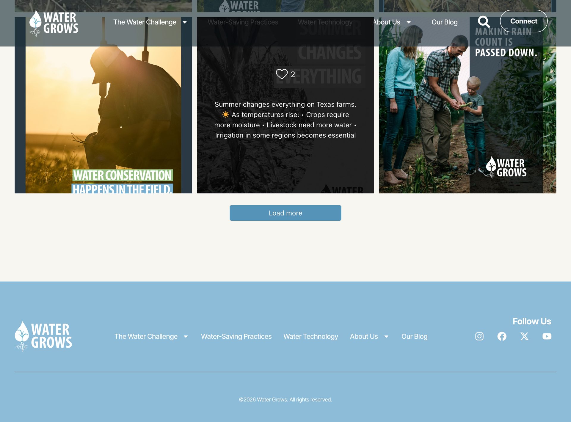 Water Grows website, desktop view 8
