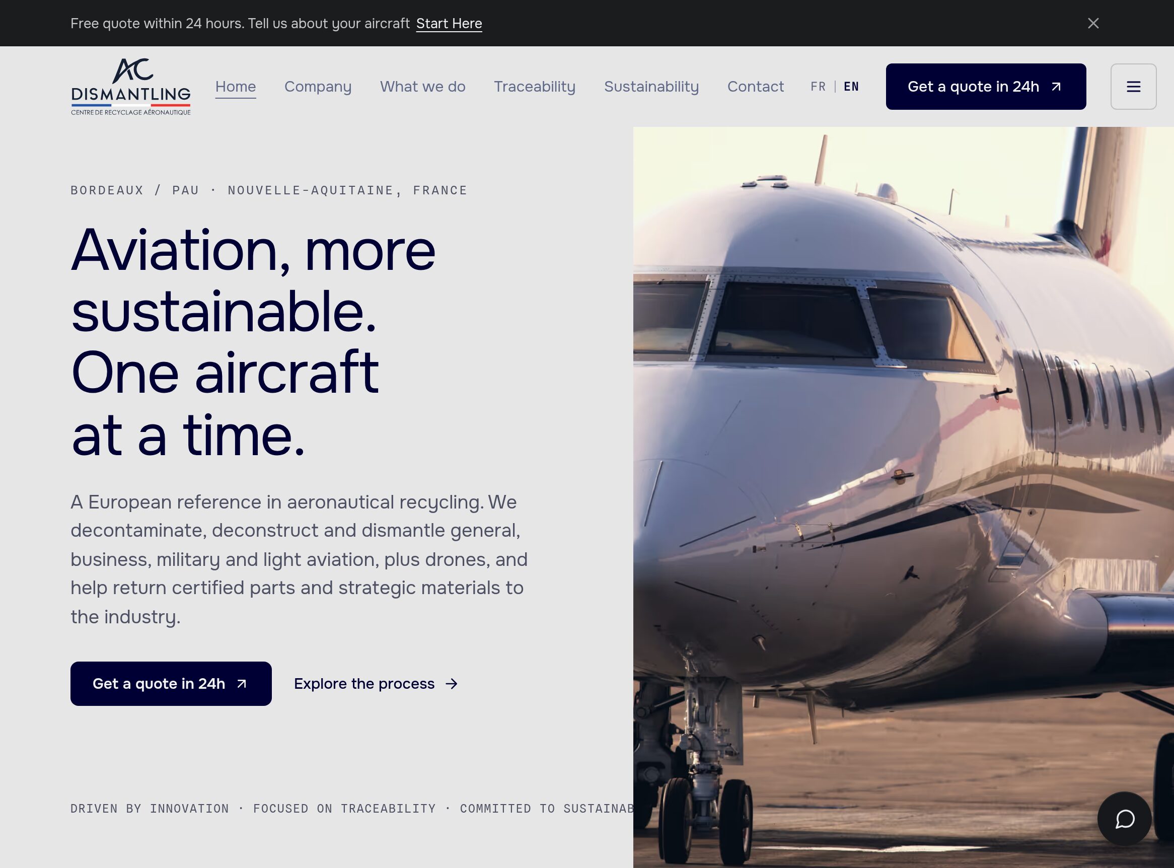 AC Dismantling homepage in English