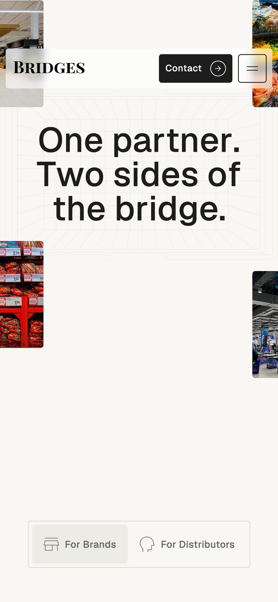 One partner, two sides of the bridge section on mobile