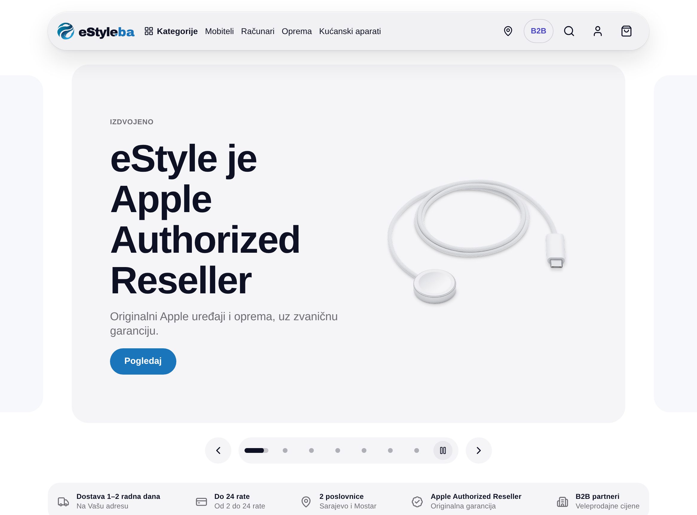 eStyle homepage on the custom Sage theme