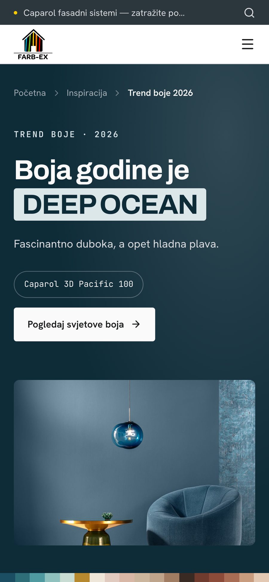 Trend boje 2026 colour-of-the-year article on mobile