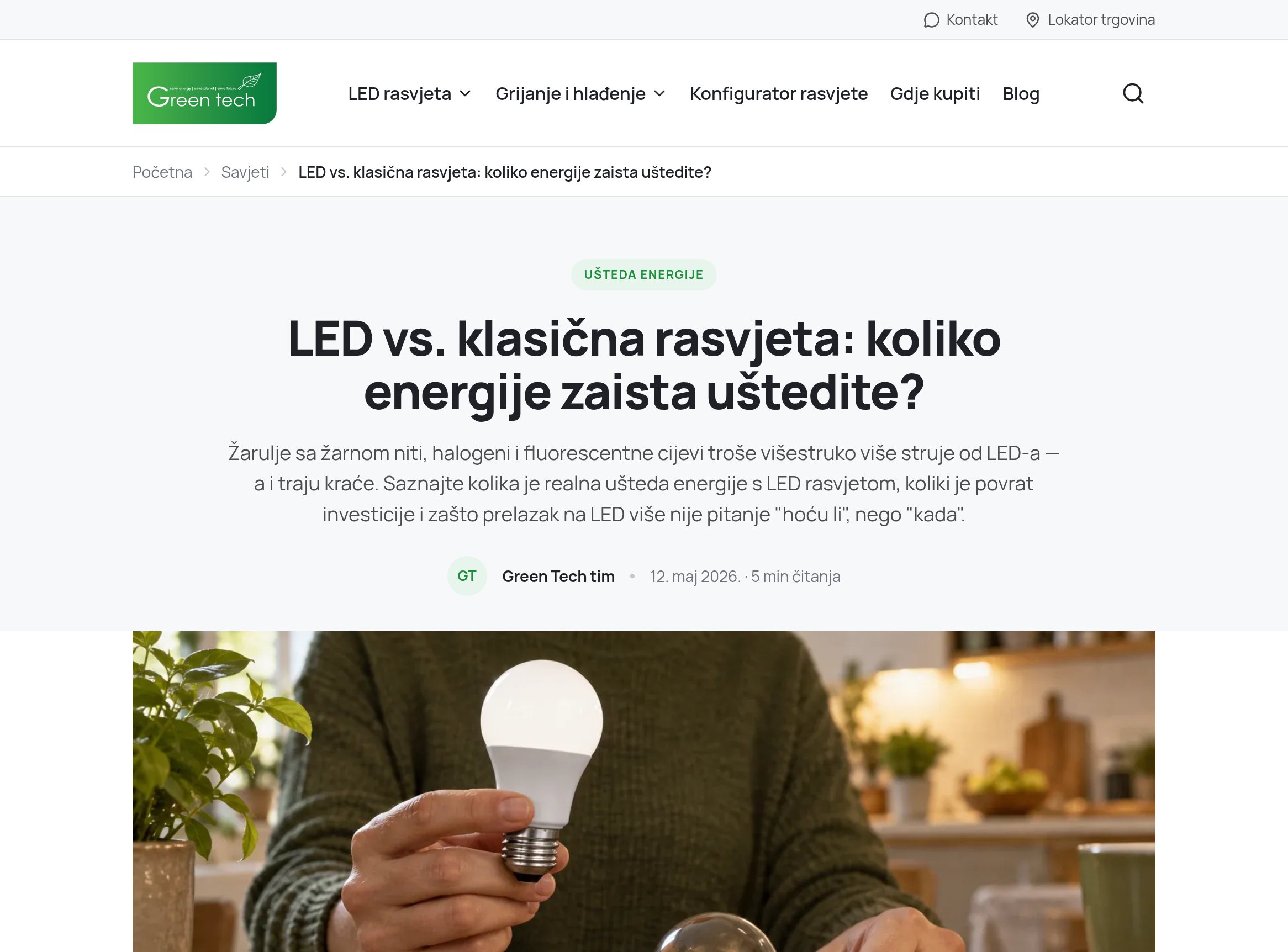 Green Tech guide on LED versus classic lighting
