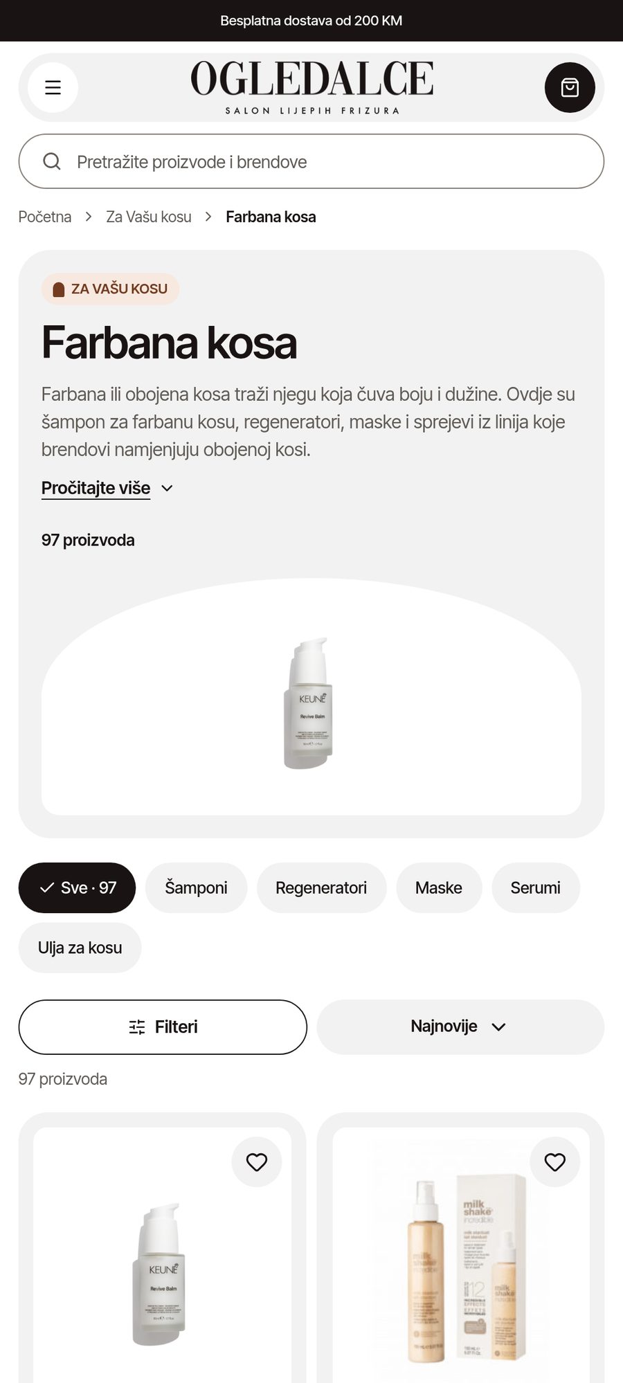 Routine builder with the total and free-delivery progress on mobile